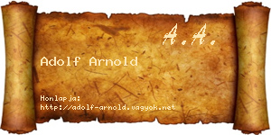 Adolf Arnold névjegykártya