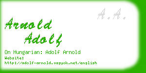 arnold adolf business card